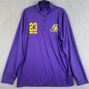 NBA Los Angeles Lakers Labron James Warm Up Shirt Mens XL Pullover 1/4 Zip #23